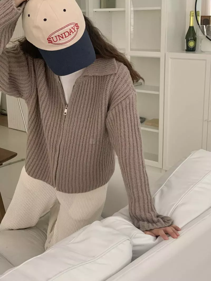 Tacit - Korean Women Fashion - #vintagekidsstyle - Zip-up Knit Tee - 6
