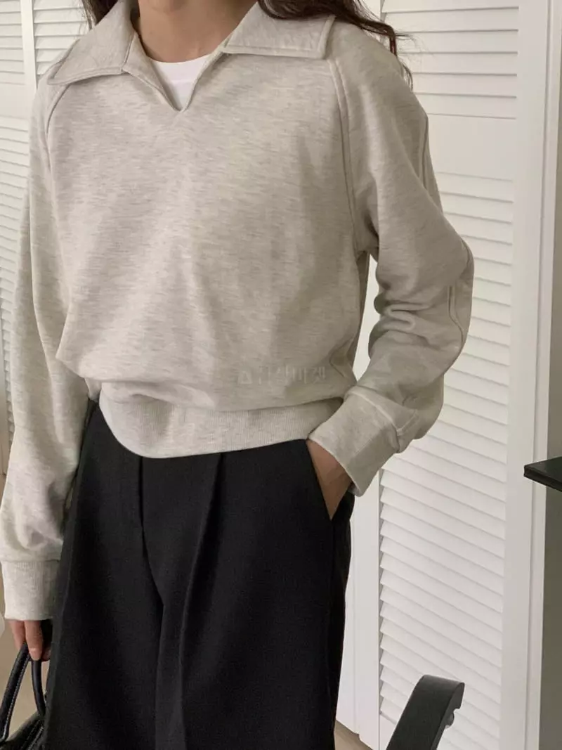 Tacit - Korean Women Fashion - #momslook - Plate Sweatshirt - 4