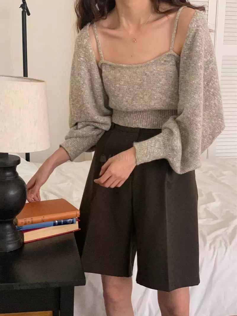 Tacit - Korean Women Fashion - #womensfashion - Bolero Sleeveless Knit Tee - 8