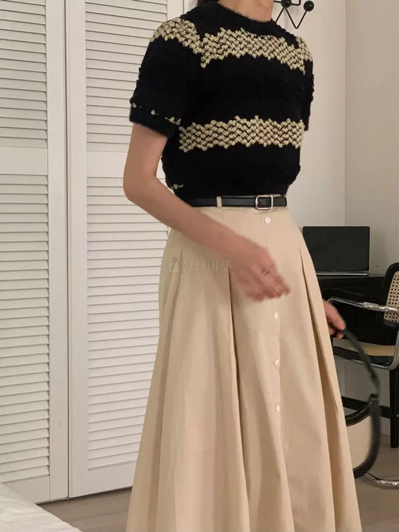 Tacit - Korean Women Fashion - #womensfashion - Mango Crop Knit Tee  - 6
