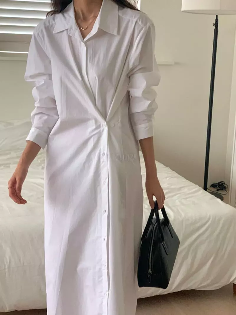 Tacit - Korean Women Fashion - #womensfashion - Long Side One-piece - 5