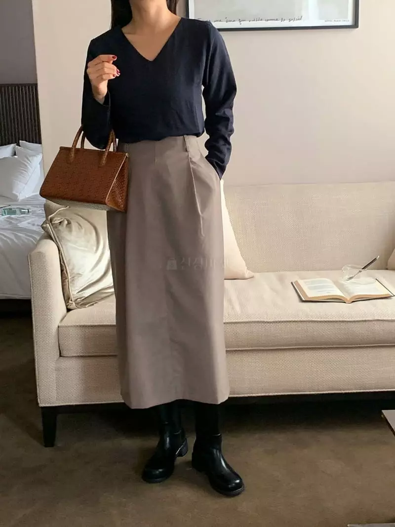 Tahiti - Korean Women Fashion - #momslook - Shelly Long Skirt