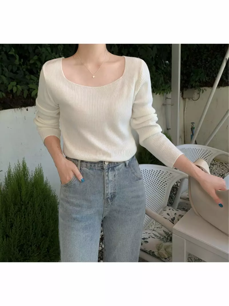 Tahiti - Korean Women Fashion - #momslook - Min Square Knit Tee - 12