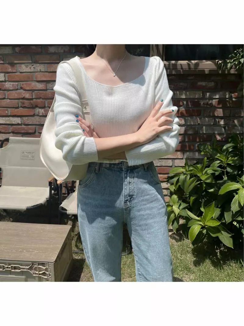 Tahiti - Korean Women Fashion - #momslook - Min Square Knit Tee - 8