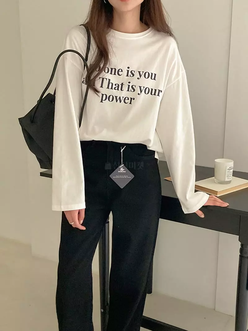 Tahiti - Korean Women Fashion - #womensfashion - Lettering Tee - 4