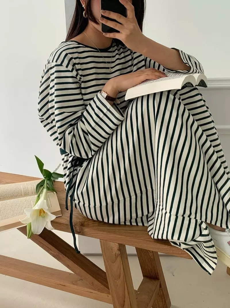Tahiti - Korean Women Fashion - #momslook - Stripes One-piece - 11