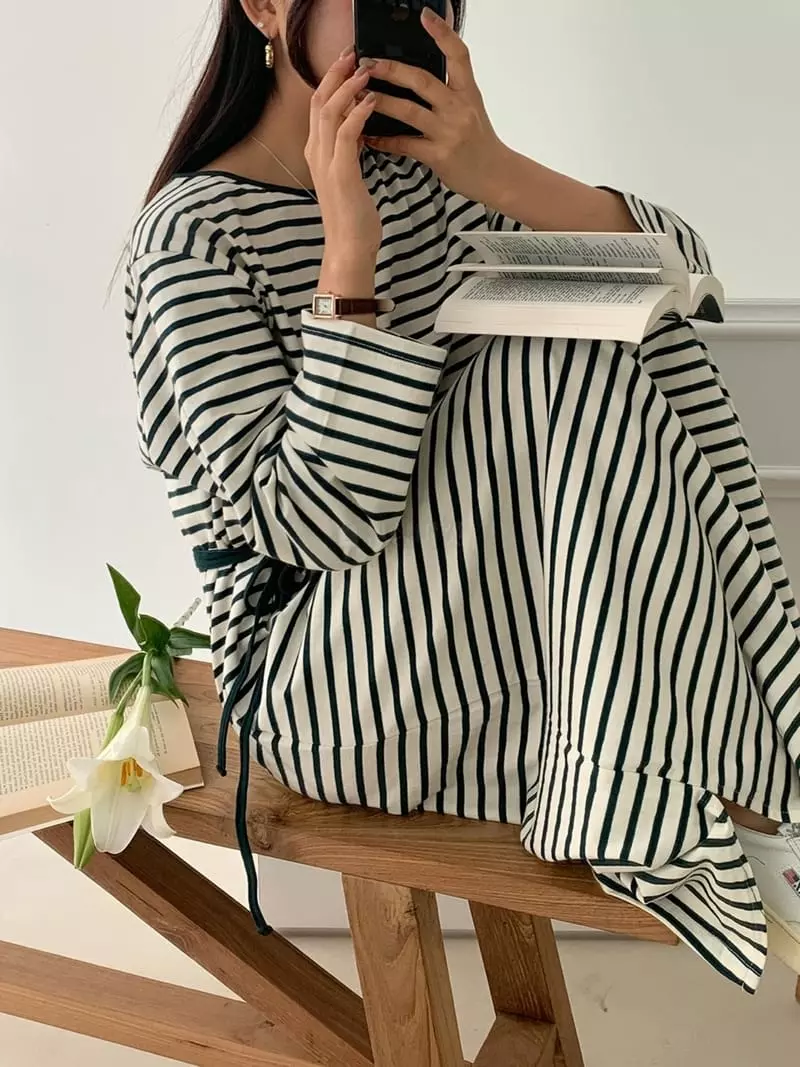 Tahiti - Korean Women Fashion - #momslook - Stripes One-piece - 3