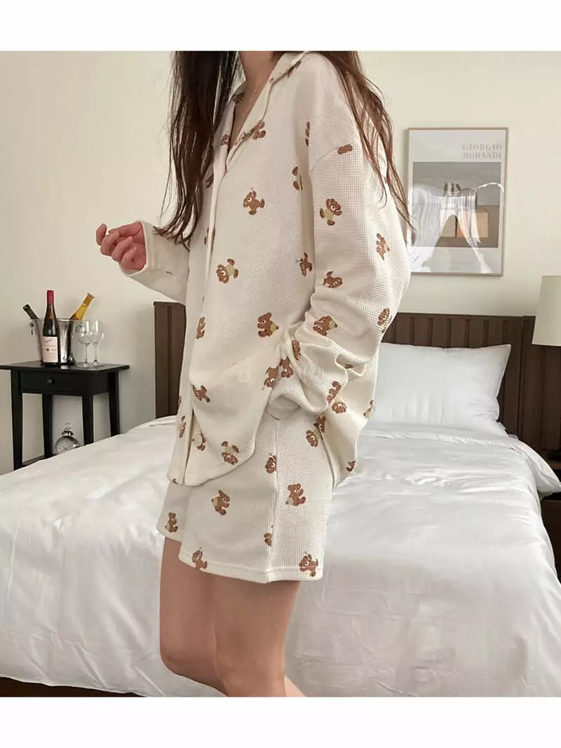 Tahiti - Korean Women Fashion - #momslook - Bear Homewear Set - 6