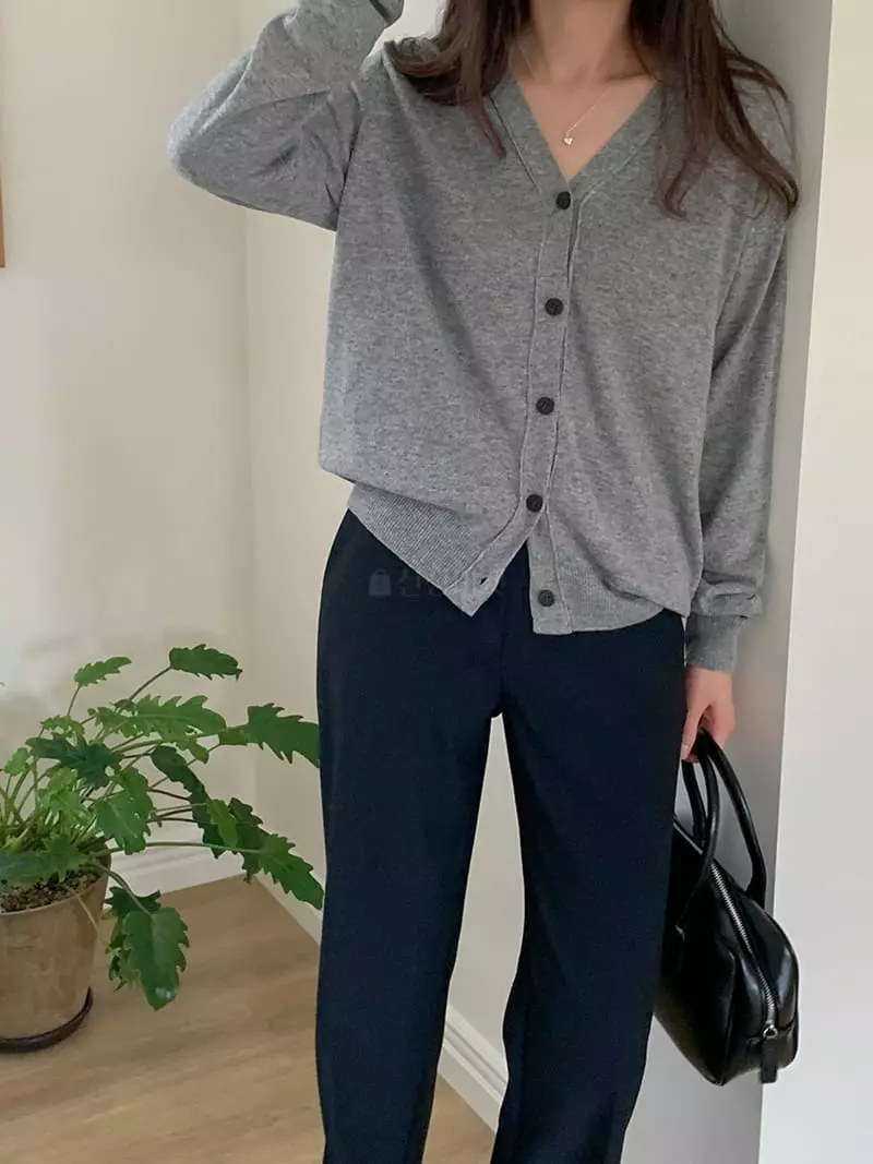 Tahiti - Korean Women Fashion - #pursuepretty - Plain Cardigan - 4