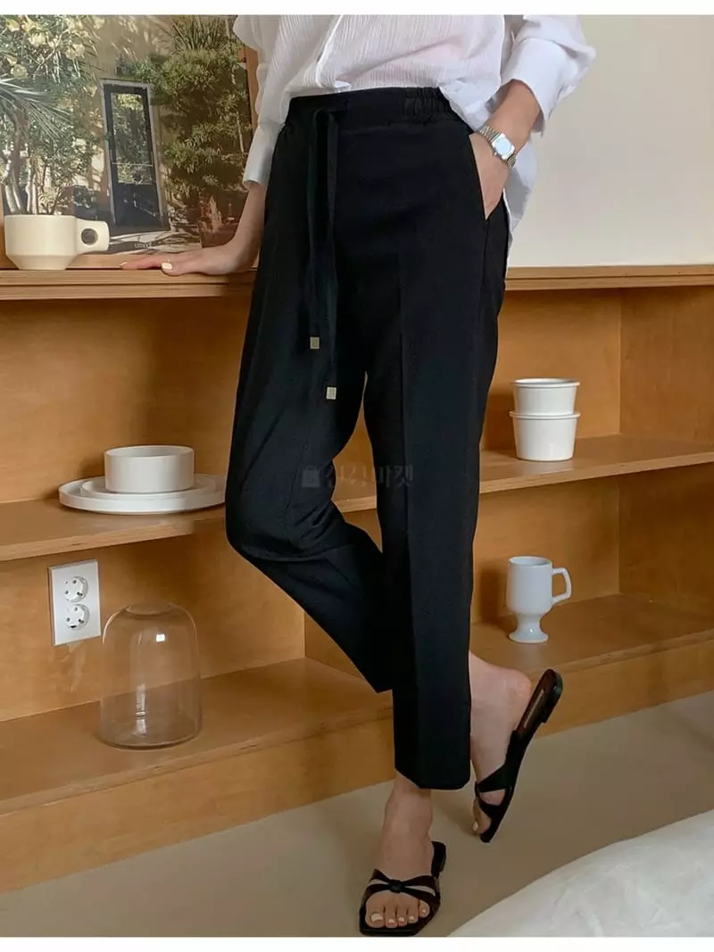 Tahiti - Korean Women Fashion - #restrostyle - Banding Pants - 5