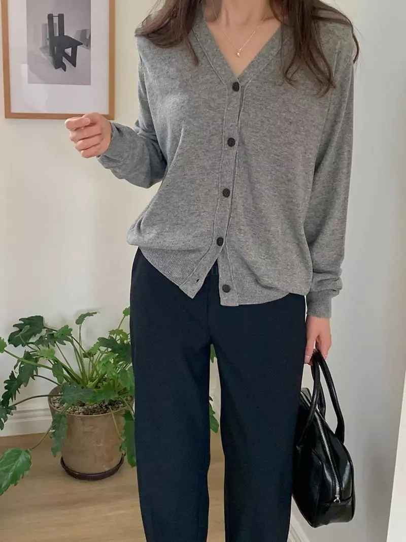Tahiti - Korean Women Fashion - #romanticstyle - Plain Cardigan - 5