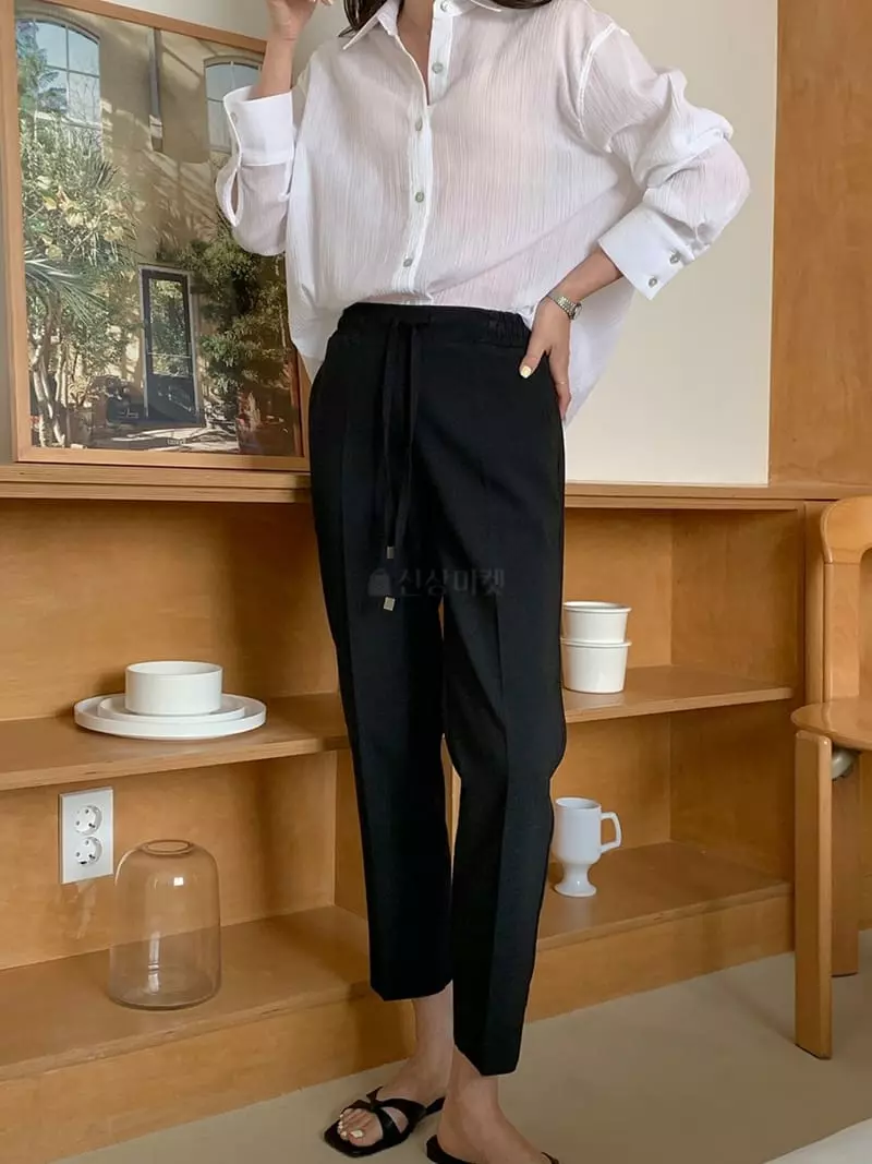 Tahiti - Korean Women Fashion - #romanticstyle - Banding Pants - 6