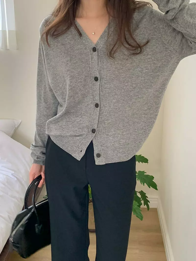 Tahiti - Korean Women Fashion - #shopsmall - Plain Cardigan - 6