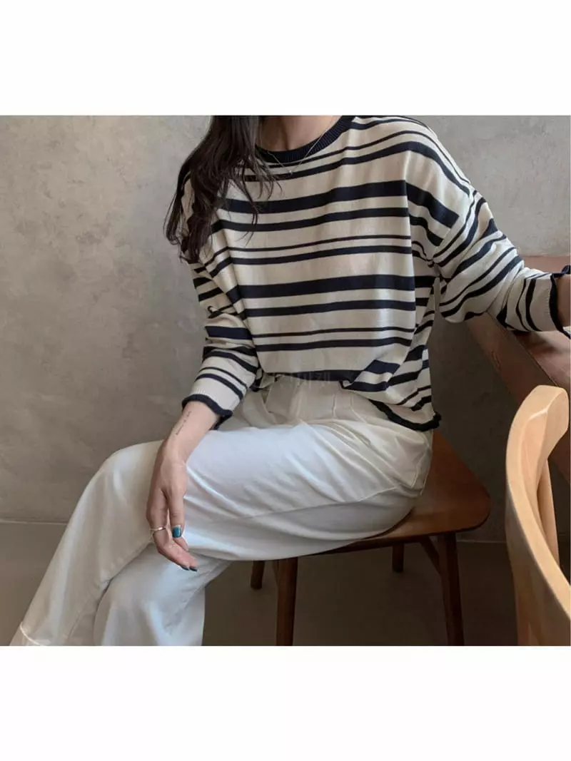 Tahiti - Korean Women Fashion - #thatsdarling - Puring Stripes Tee - 5