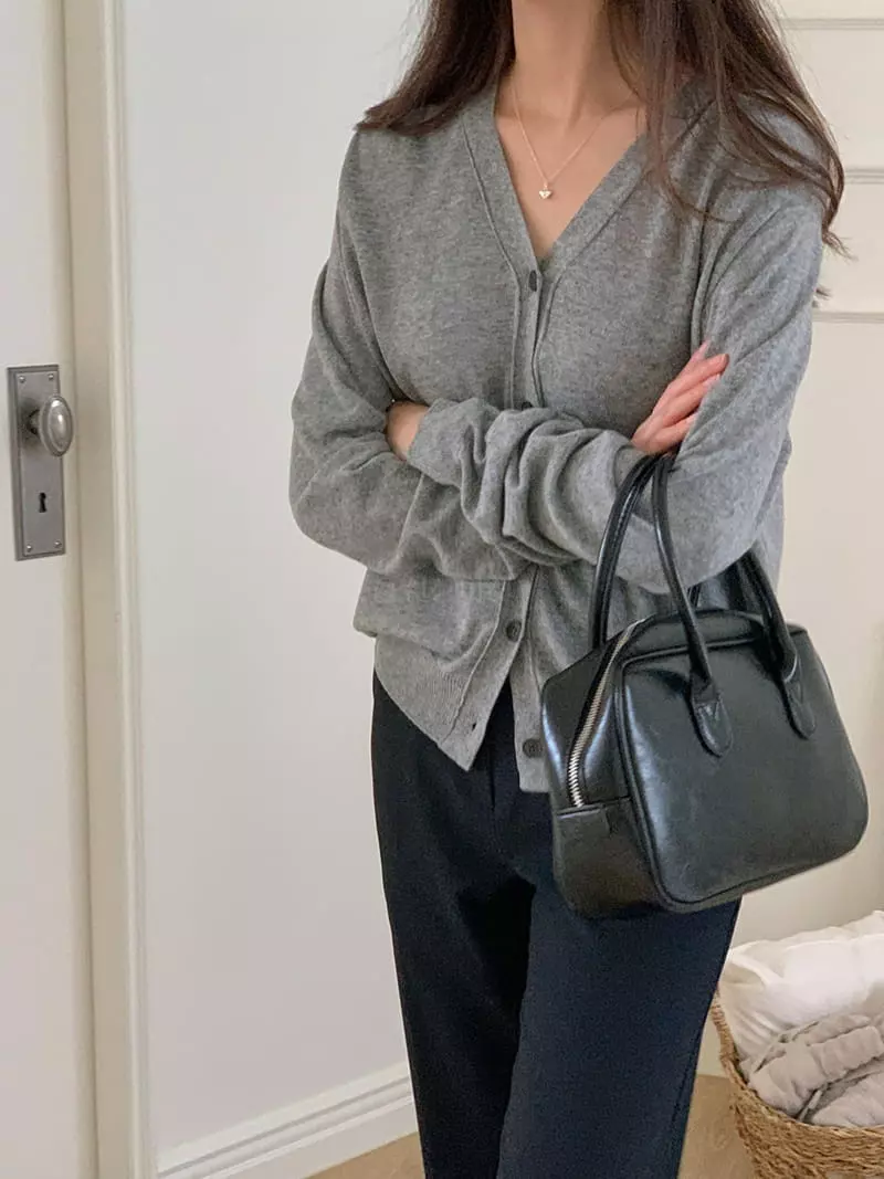 Tahiti - Korean Women Fashion - #vintagekidsstyle - Plain Cardigan - 2