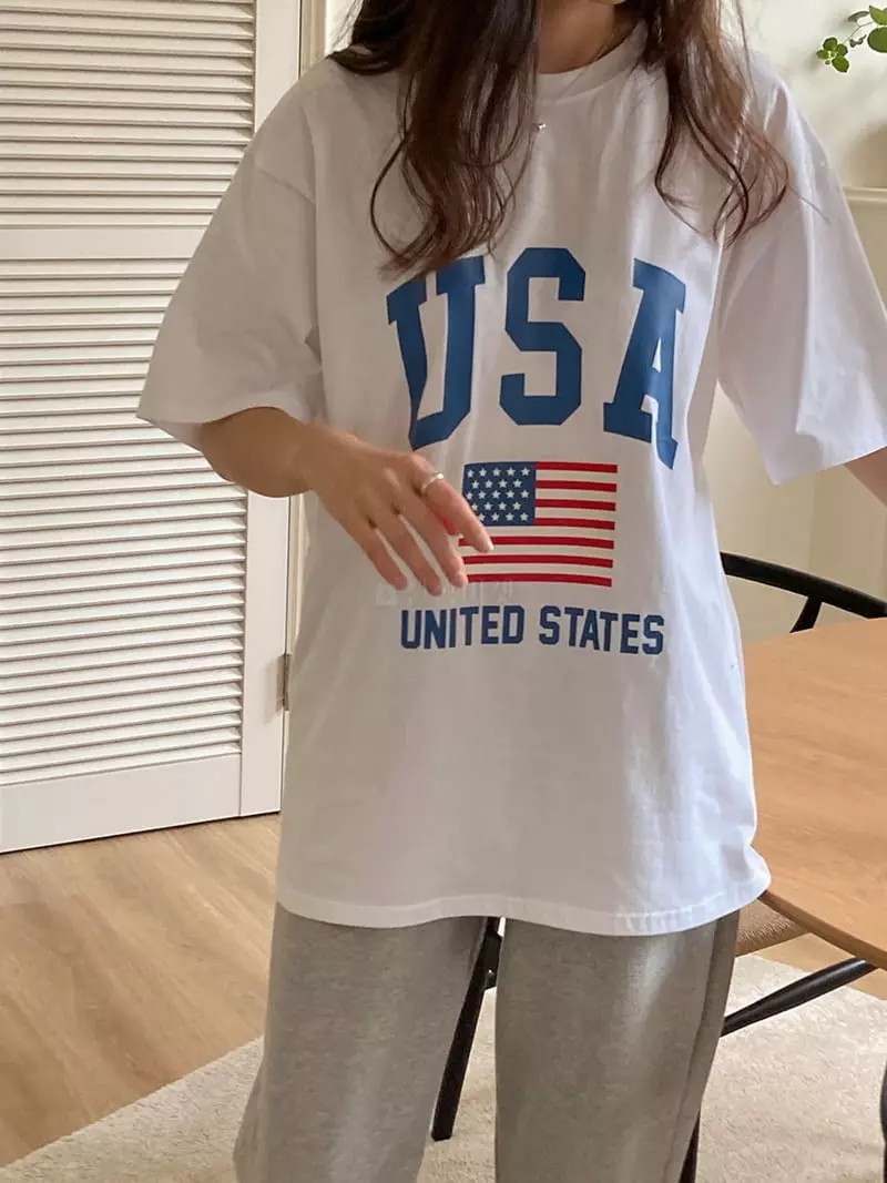 Tahiti - Korean Women Fashion - #vintagekidsstyle - USA Tee - 9