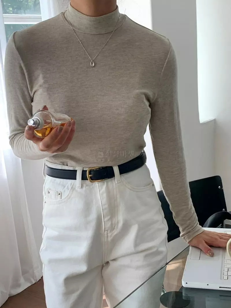 Tahiti - Korean Women Fashion - #womensfashion - 8 Color Half Turtleneck Tee - 6