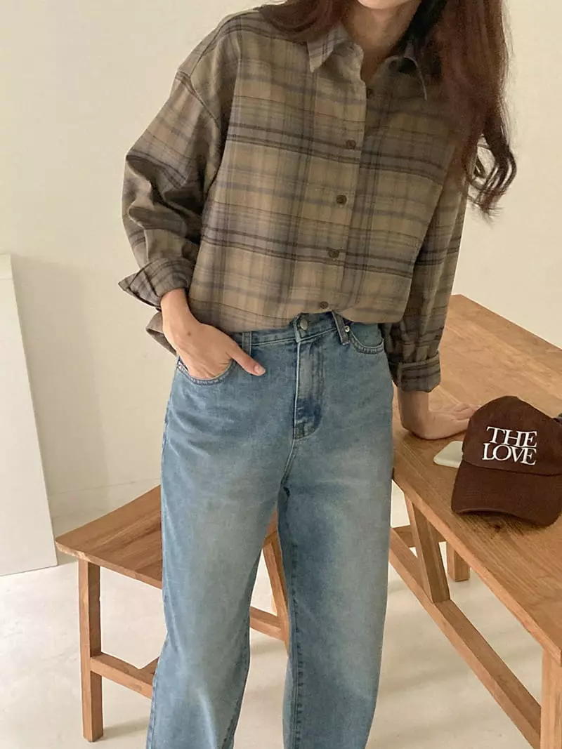 Tahiti - Korean Women Fashion - #womensfashion - Wave Check Shirt - 2