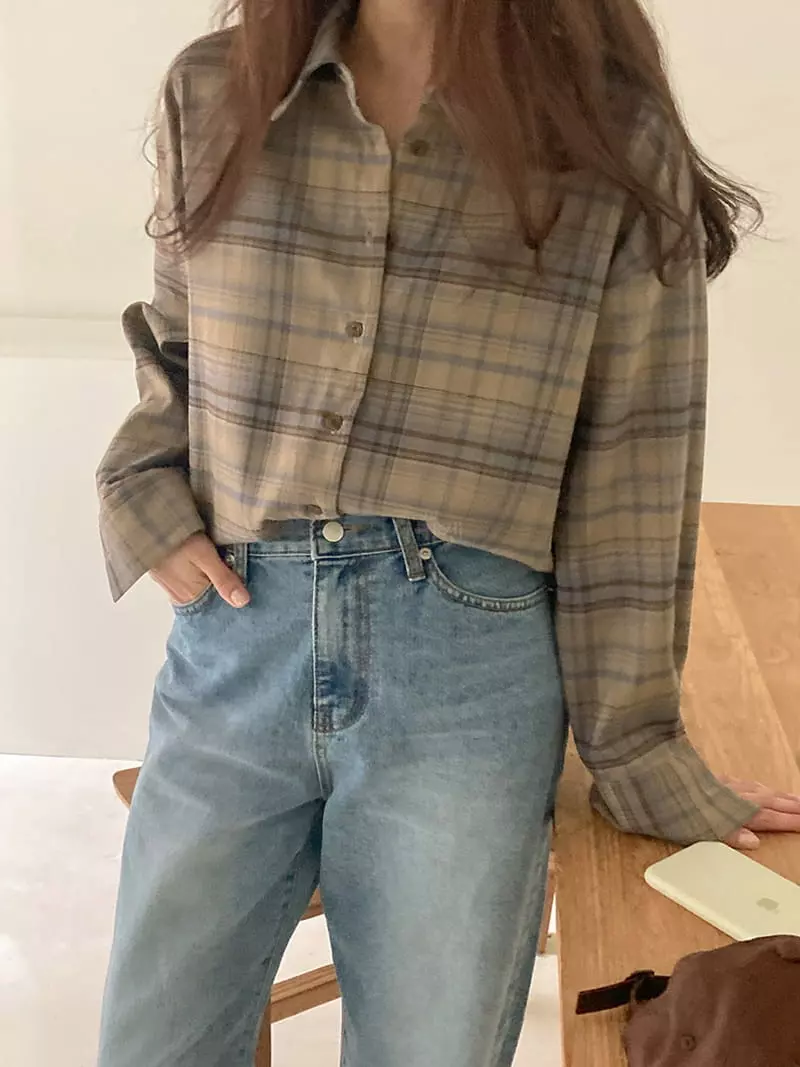 Tahiti - Korean Women Fashion - #womensfashion - Wave Check Shirt - 6