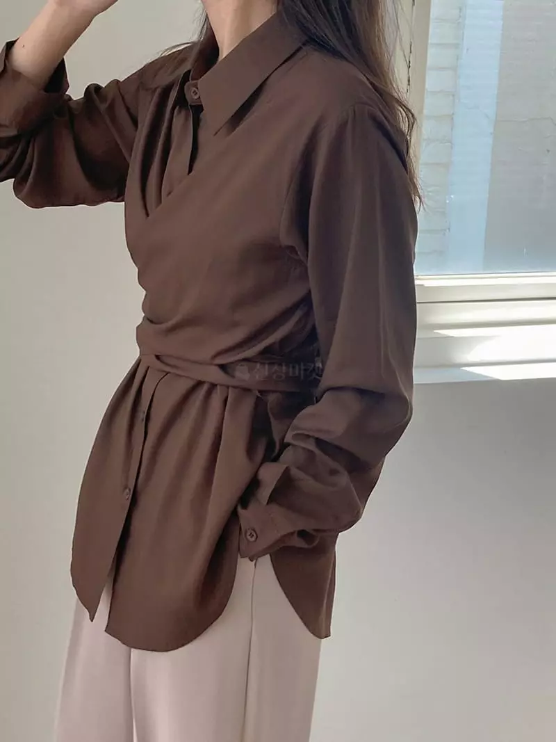 Tahiti - Korean Women Fashion - #womensfashion - Silky Wrap Blouse - 9