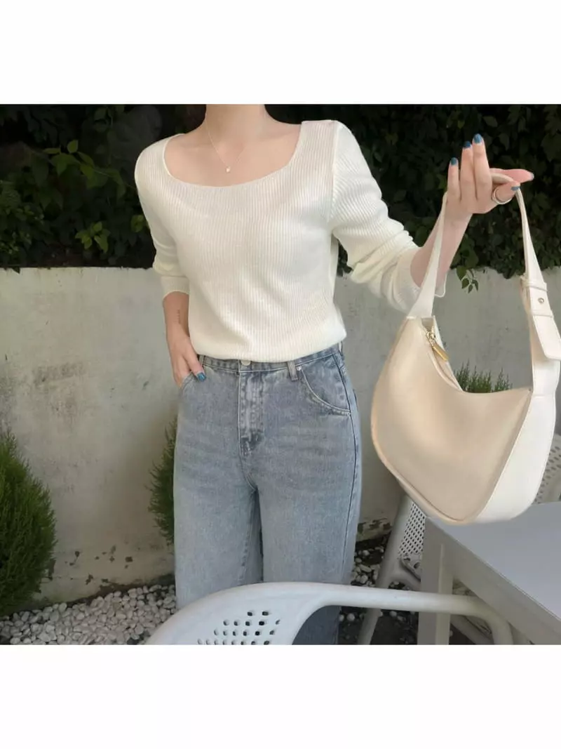 Tahiti - Korean Women Fashion - #womensfashion - Min Square Knit Tee - 9