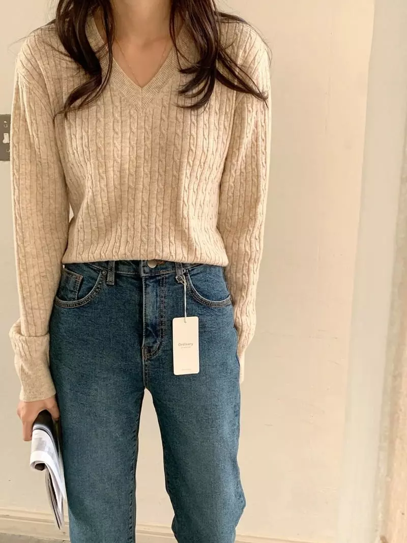 Tahiti - Korean Women Fashion - #womensfashion - Lolen V Knit Tee - 2