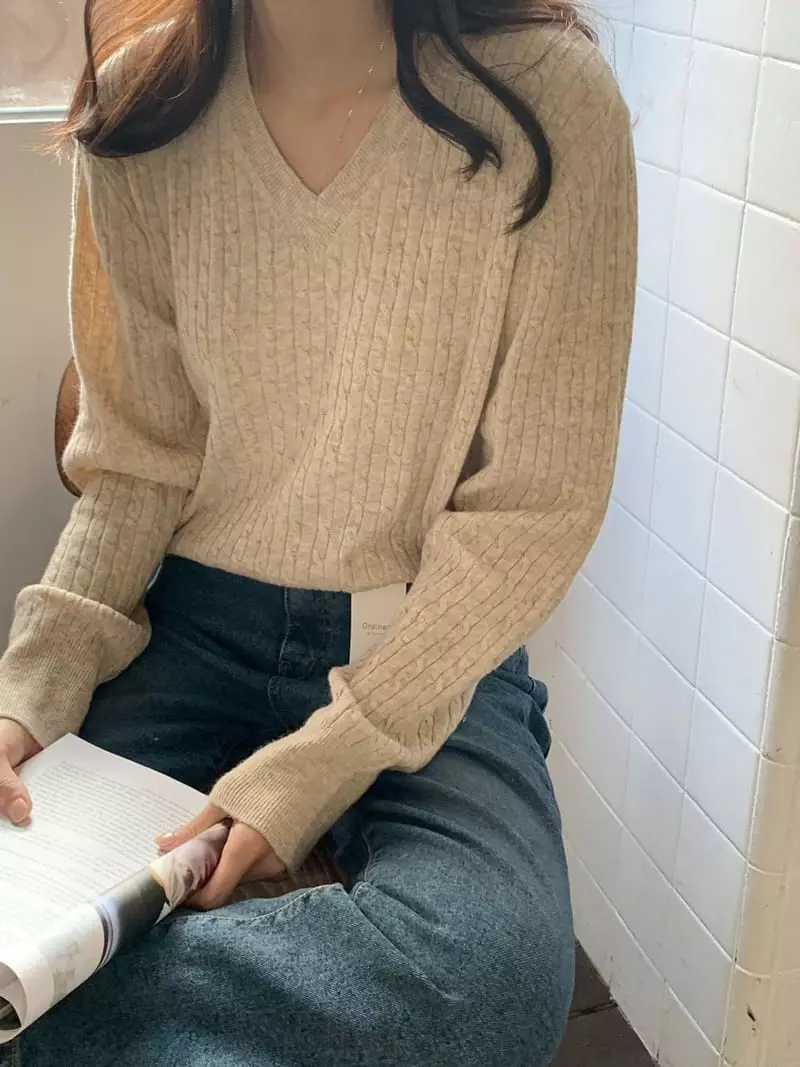 Tahiti - Korean Women Fashion - #womensfashion - Lolen V Knit Tee - 6