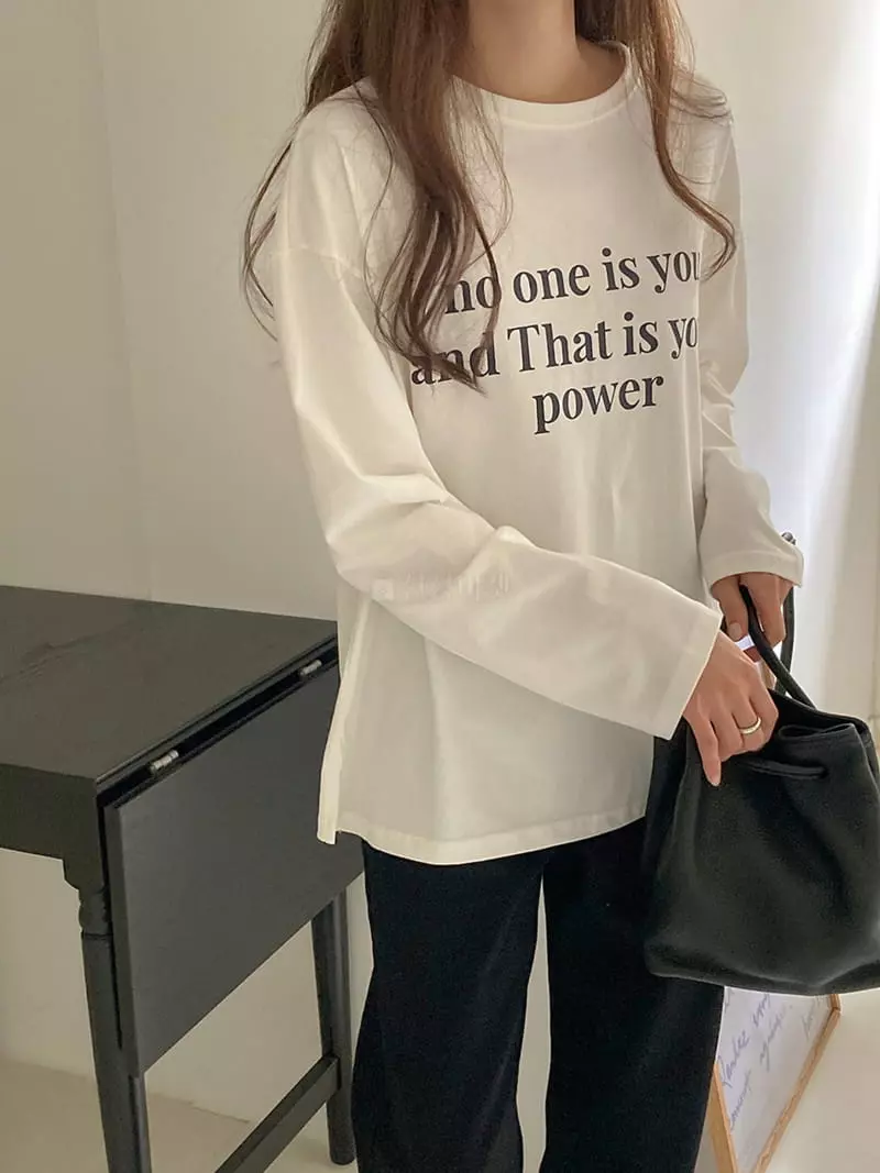 Tahiti - Korean Women Fashion - #womensfashion - Lettering Tee
