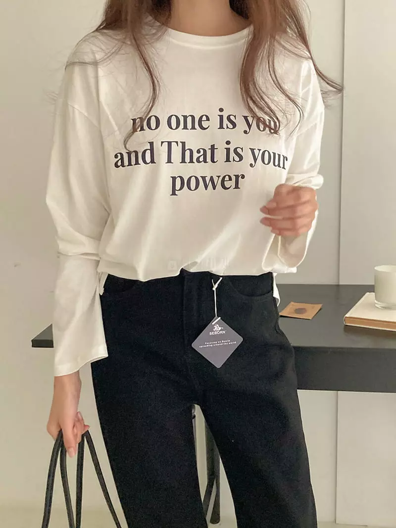 Tahiti - Korean Women Fashion - #womensfashion - Lettering Tee - 11