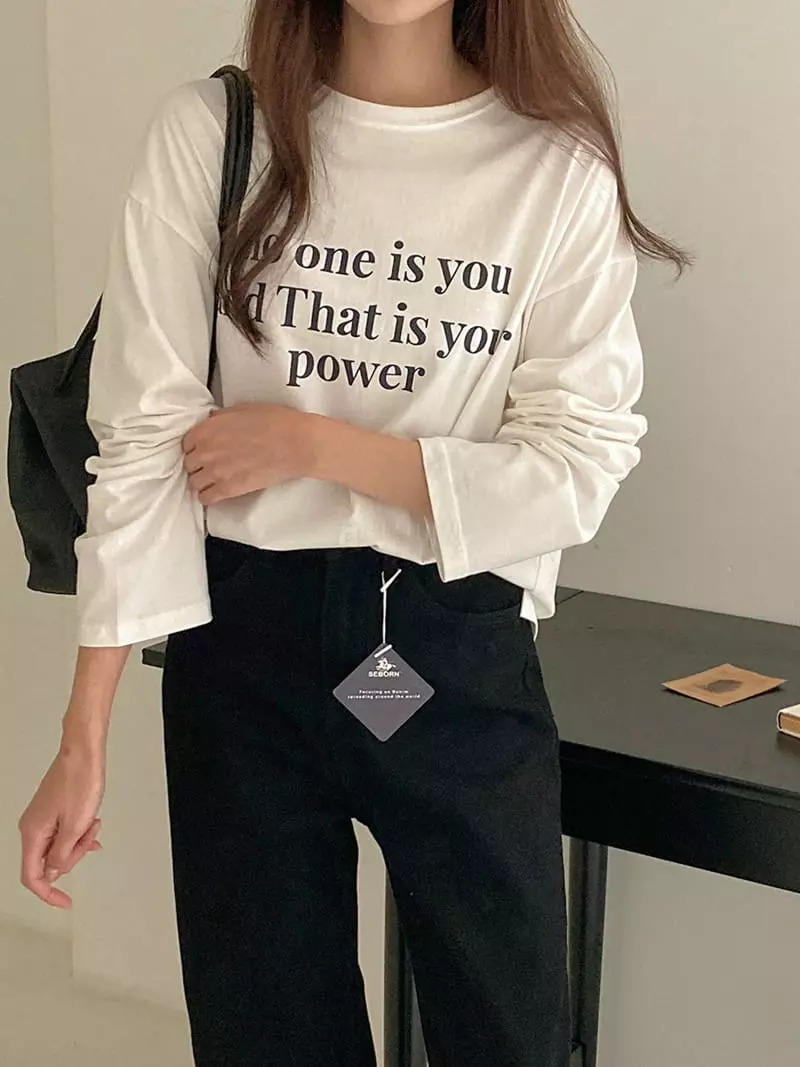 Tahiti - Korean Women Fashion - #womensfashion - Lettering Tee - 7