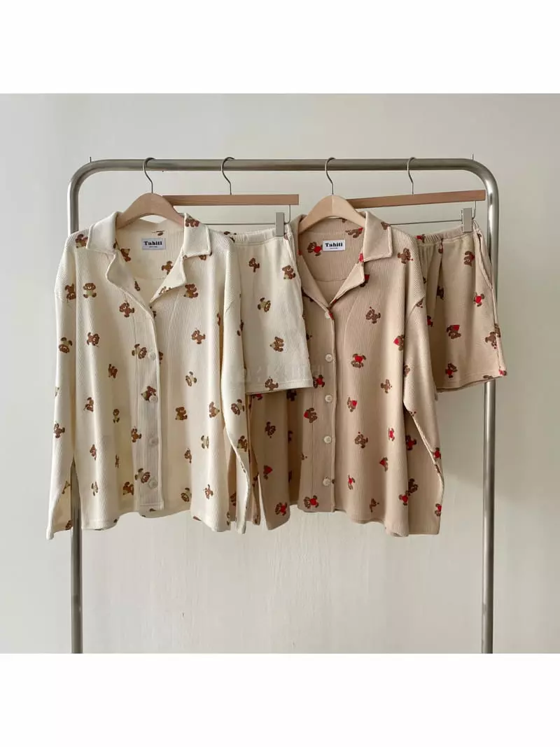 Tahiti - Korean Women Fashion - #womensfashion - Bear Homewear Set - 9