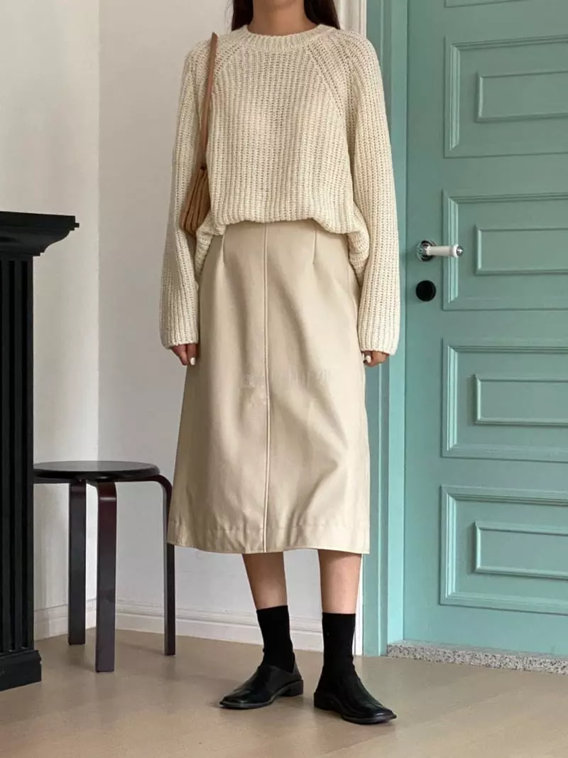 Talktalk - Korean Women Fashion - #momslook - Peanut Midi Skirt - 3