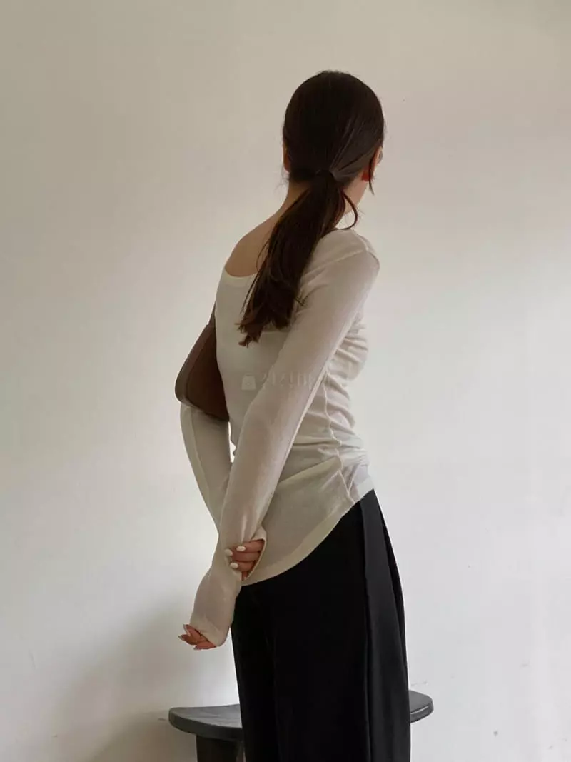 Talktalk - Korean Women Fashion - #momslook - Toil Boat Neck Tee - 11