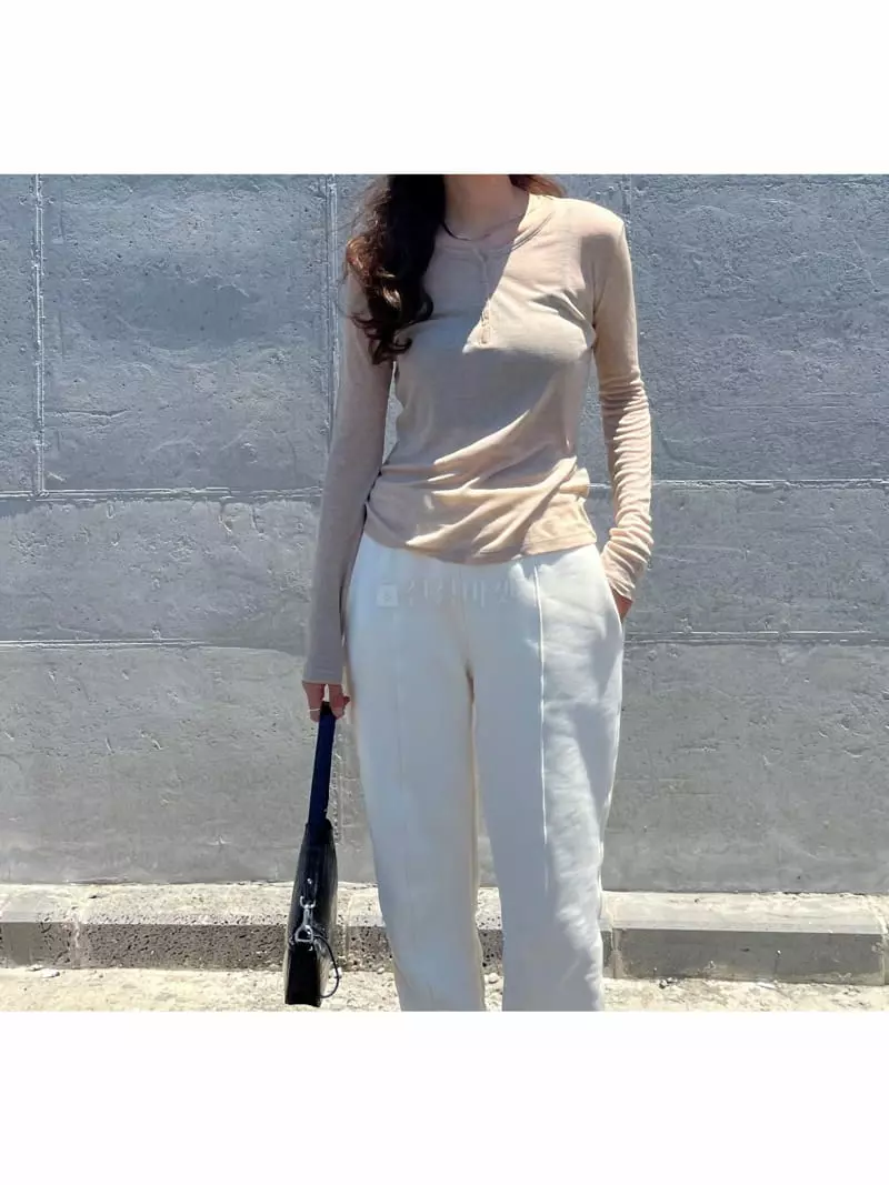 Talktalk - Korean Women Fashion - #momslook - Wear Loose Button Tee - 5