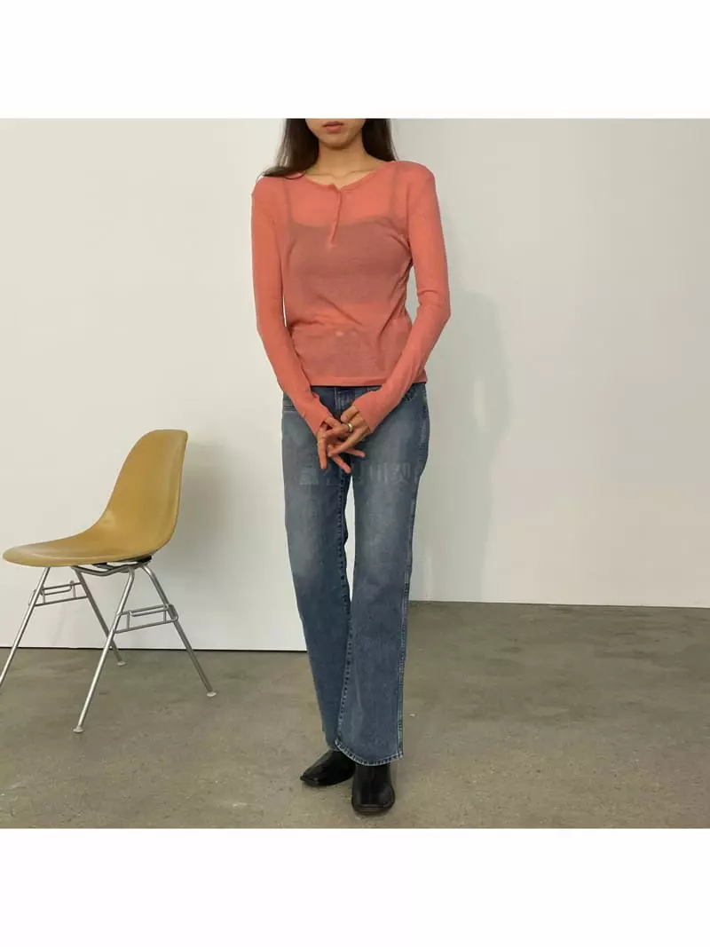 Talktalk - Korean Women Fashion - #momslook - Wear Loose Button Tee - 6