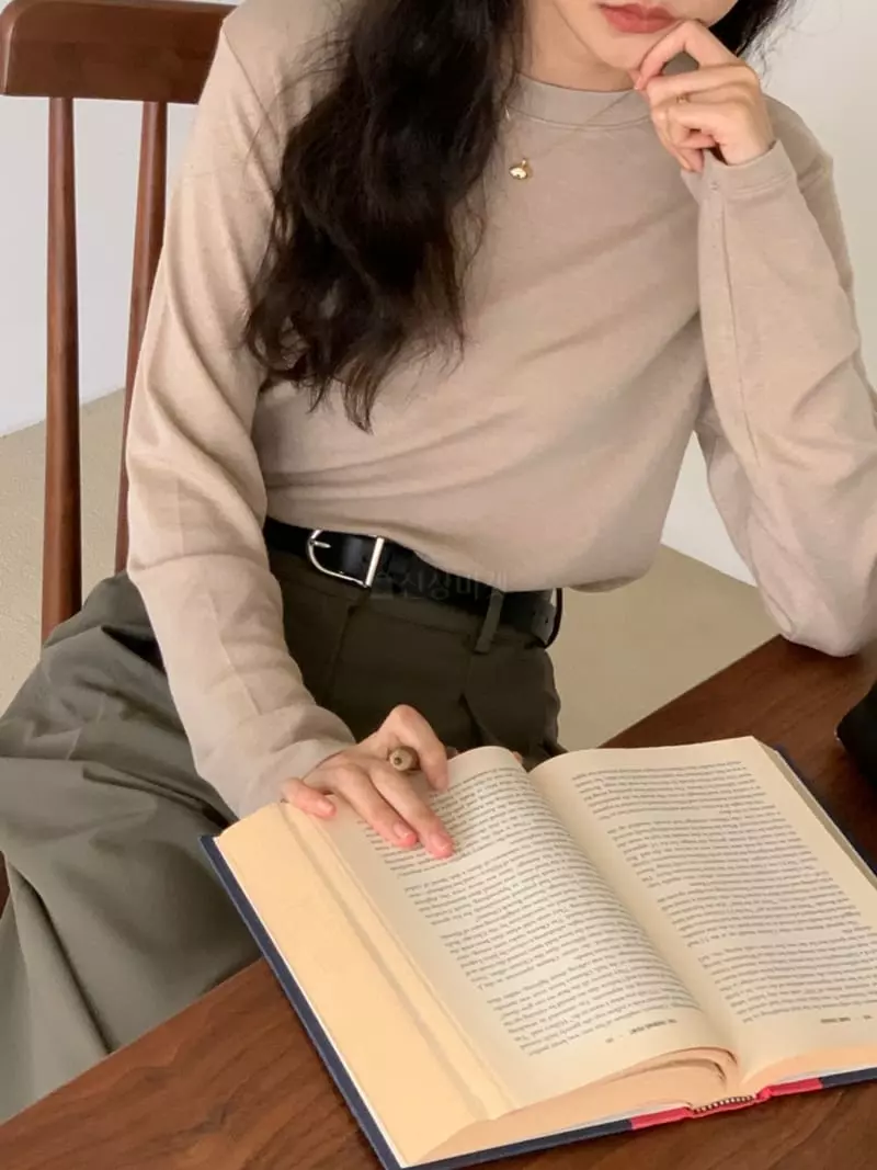 Talktalk - Korean Women Fashion - #womensfashion - Basic Round Tee - 4