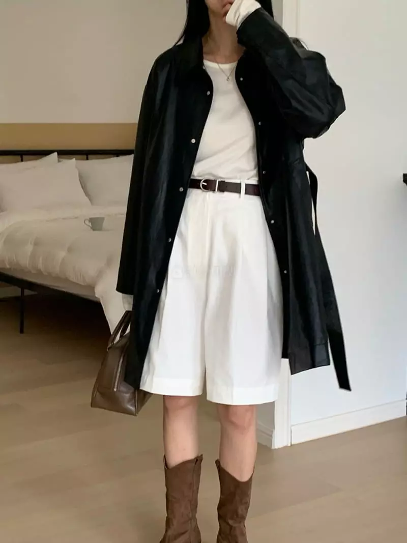 Talktalk - Korean Women Fashion - #momslook - Eco Leatehr Mac Coat - 2