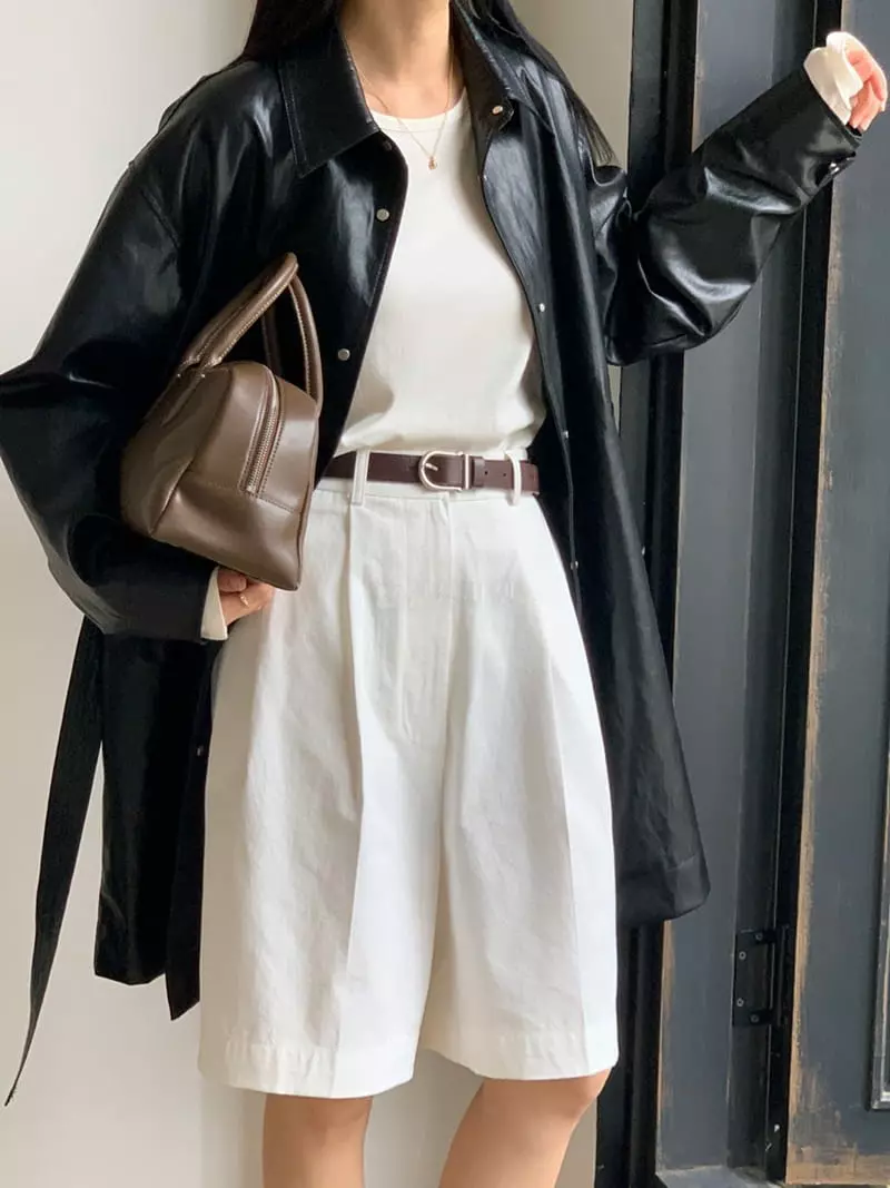 Talktalk - Korean Women Fashion - #momslook - Eco Leatehr Mac Coat - 3