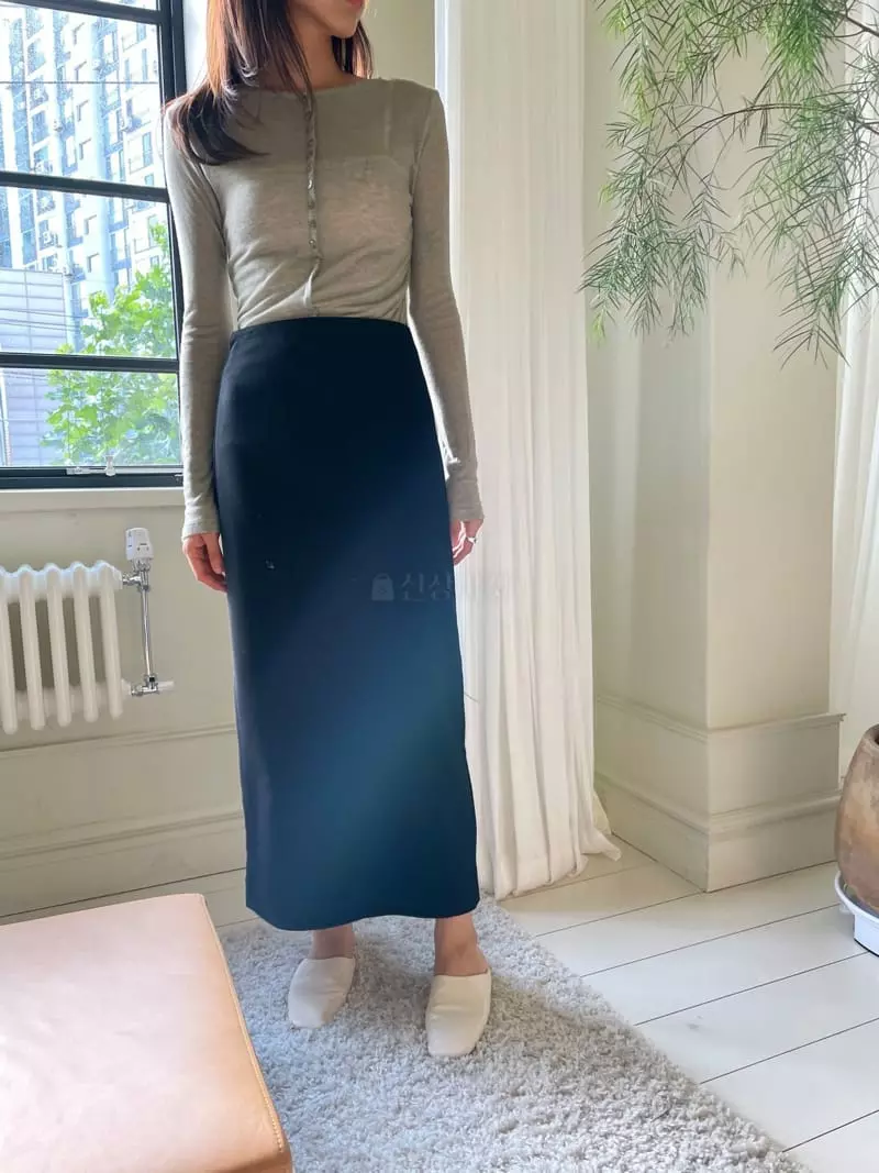 Talktalk - Korean Women Fashion - #momslook - Amel Button Tee - 12
