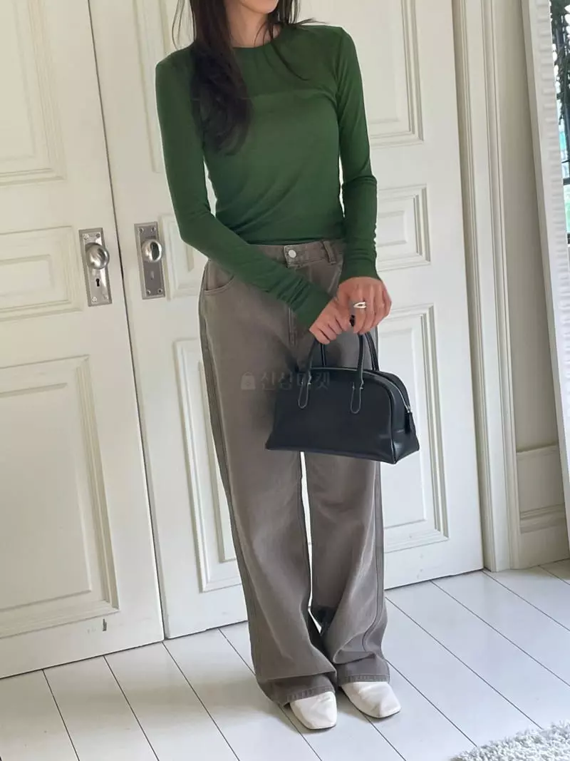 Talktalk - Korean Women Fashion - #momslook - Silk Long Sleeves Tee - 9