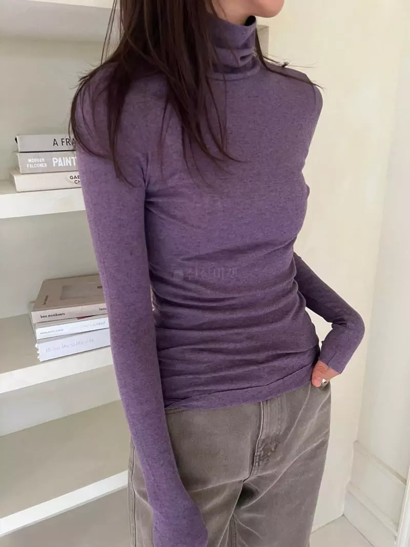 Talktalk - Korean Women Fashion - #momslook - Mer Turtleneck Tee - 2
