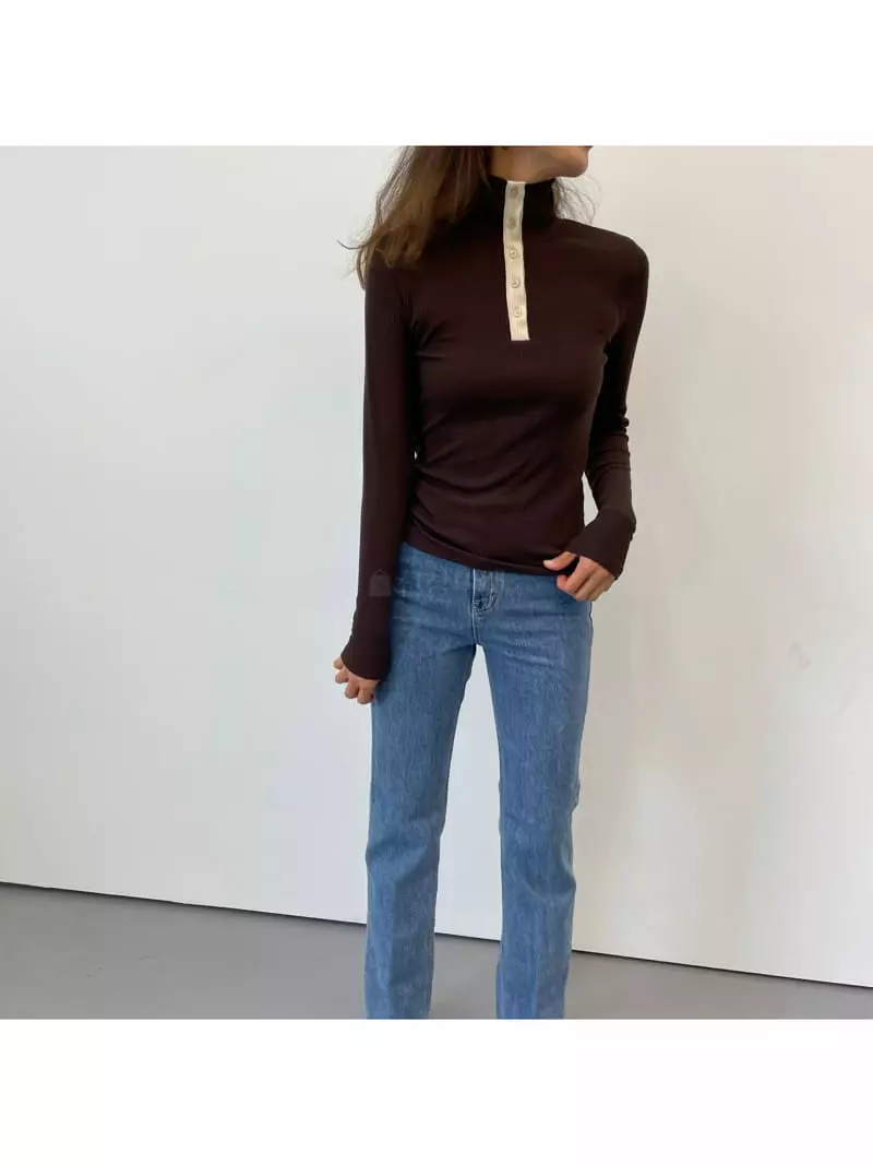 Talktalk - Korean Women Fashion - #momslook - Lona Turtleneck Tee - 6