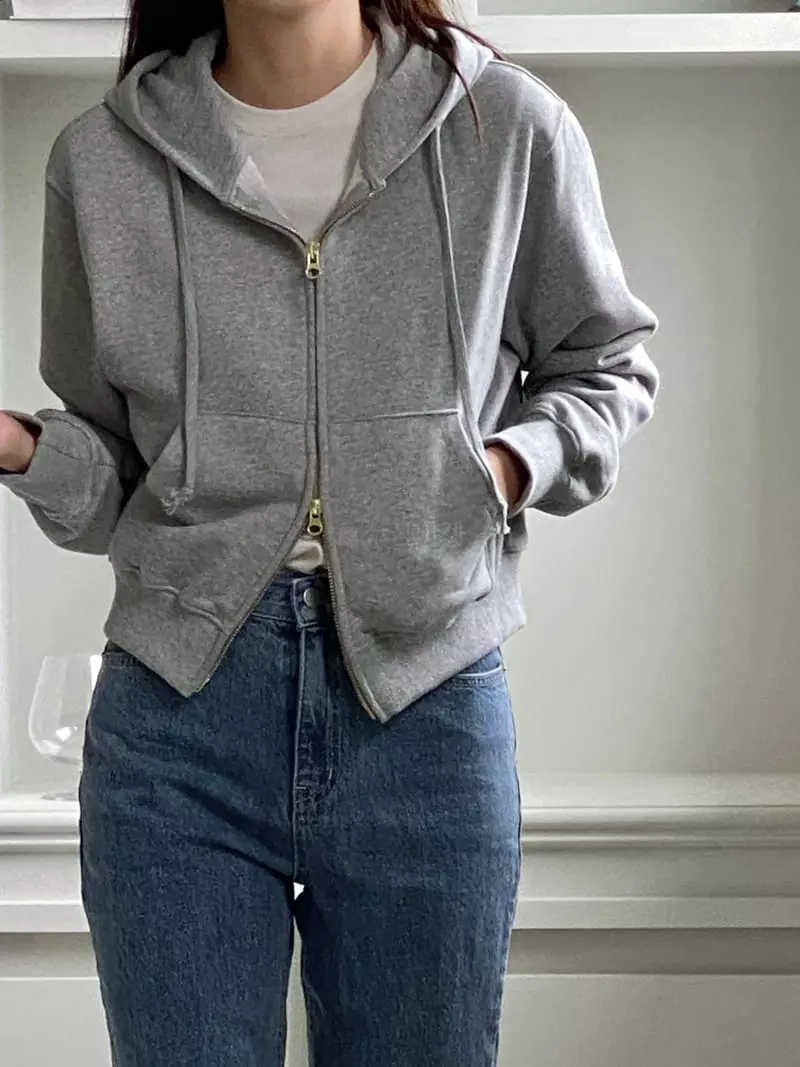 Talktalk - Korean Women Fashion - #momslook - Rea Crop Hoody
