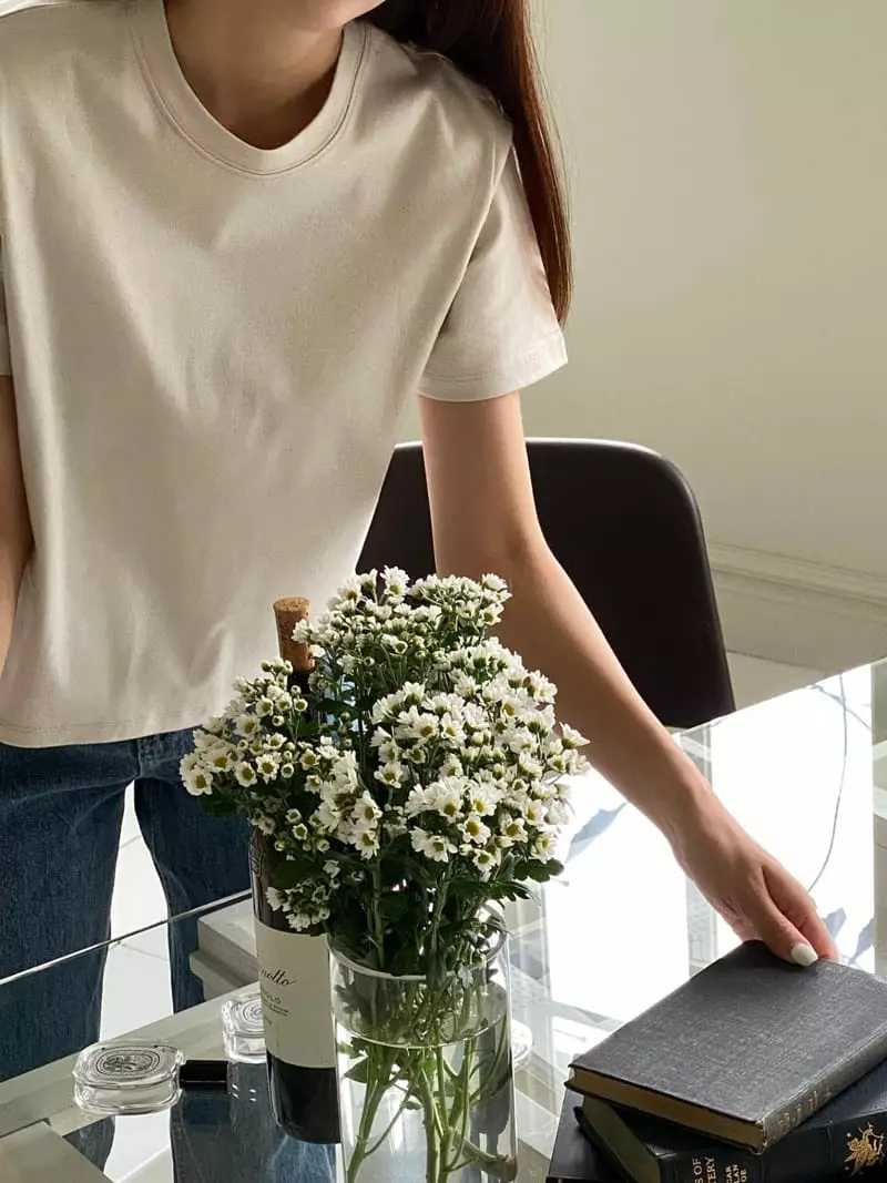 Talktalk - Korean Women Fashion - #momslook - Toko Crop Tee - 3