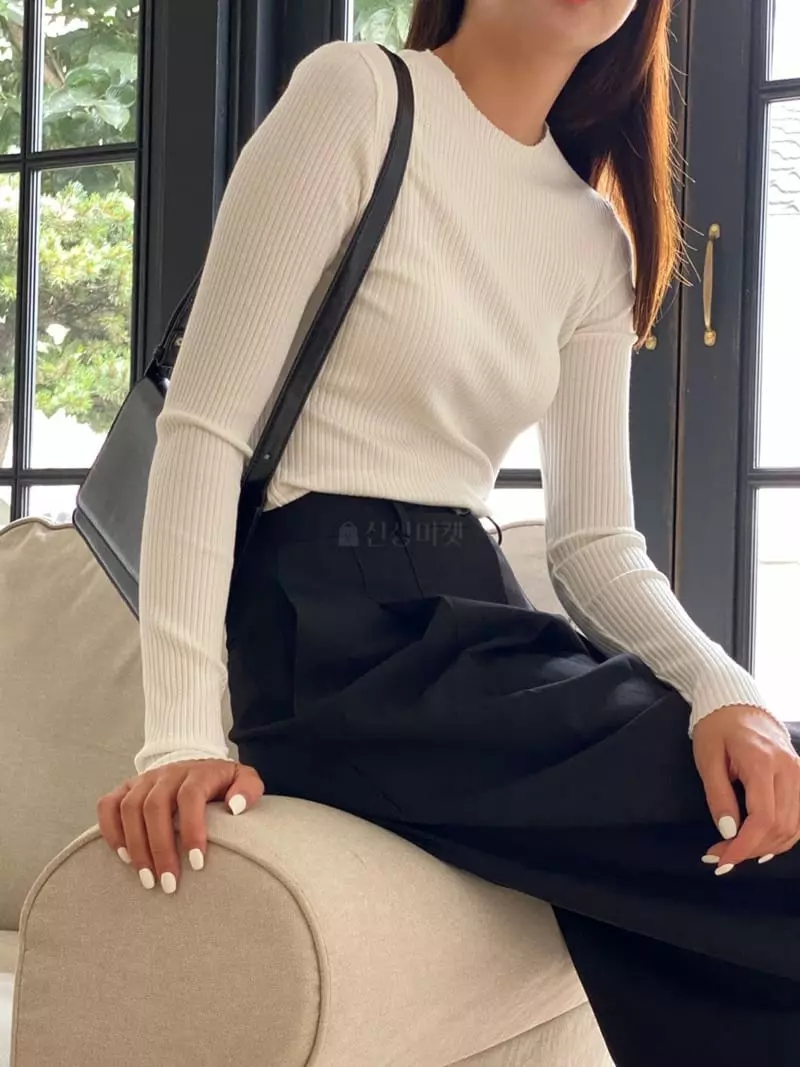 Talktalk - Korean Women Fashion - #momslook - Rib Tee - 5