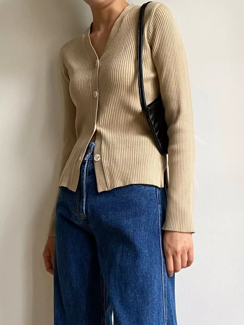 Talktalk - Korean Women Fashion - #momslook - V Neck Cardigan - 2