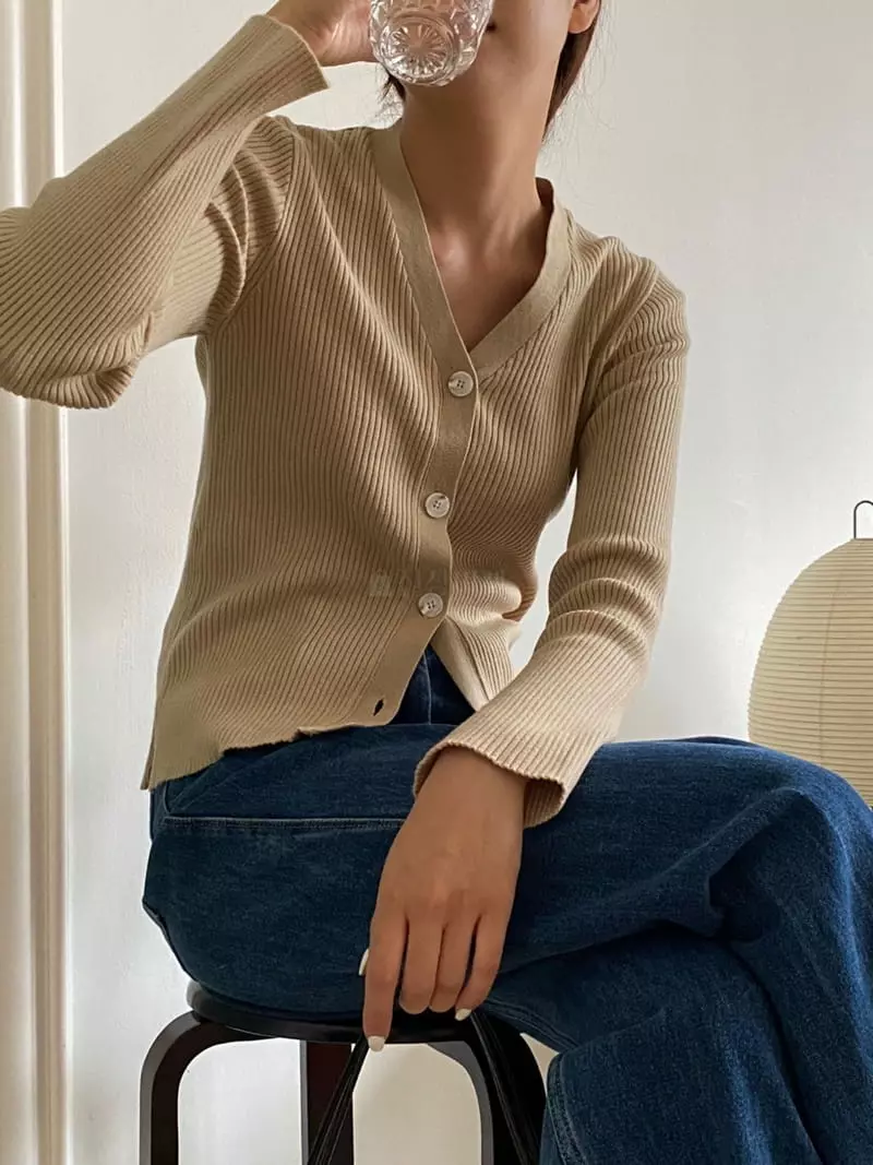 Talktalk - Korean Women Fashion - #momslook - V Neck Cardigan - 6