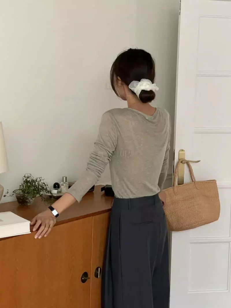 Talktalk - Korean Women Fashion - #restrostyle - Amel Button Tee - 5