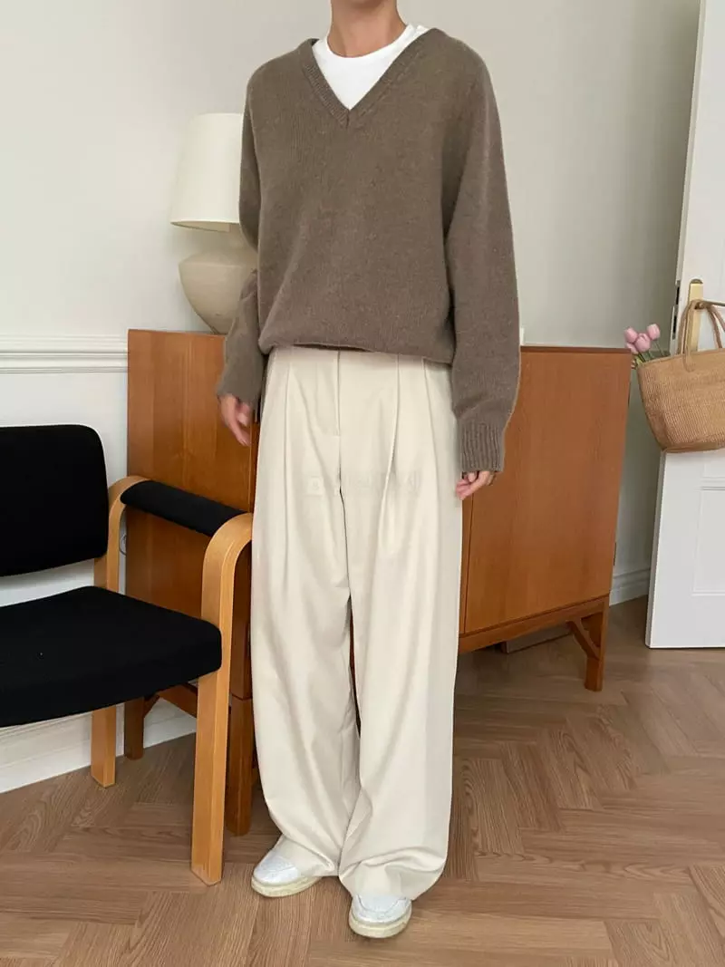 Talktalk - Korean Women Fashion - #shopsmall - Alpaca V Neck Knit Tee - 8