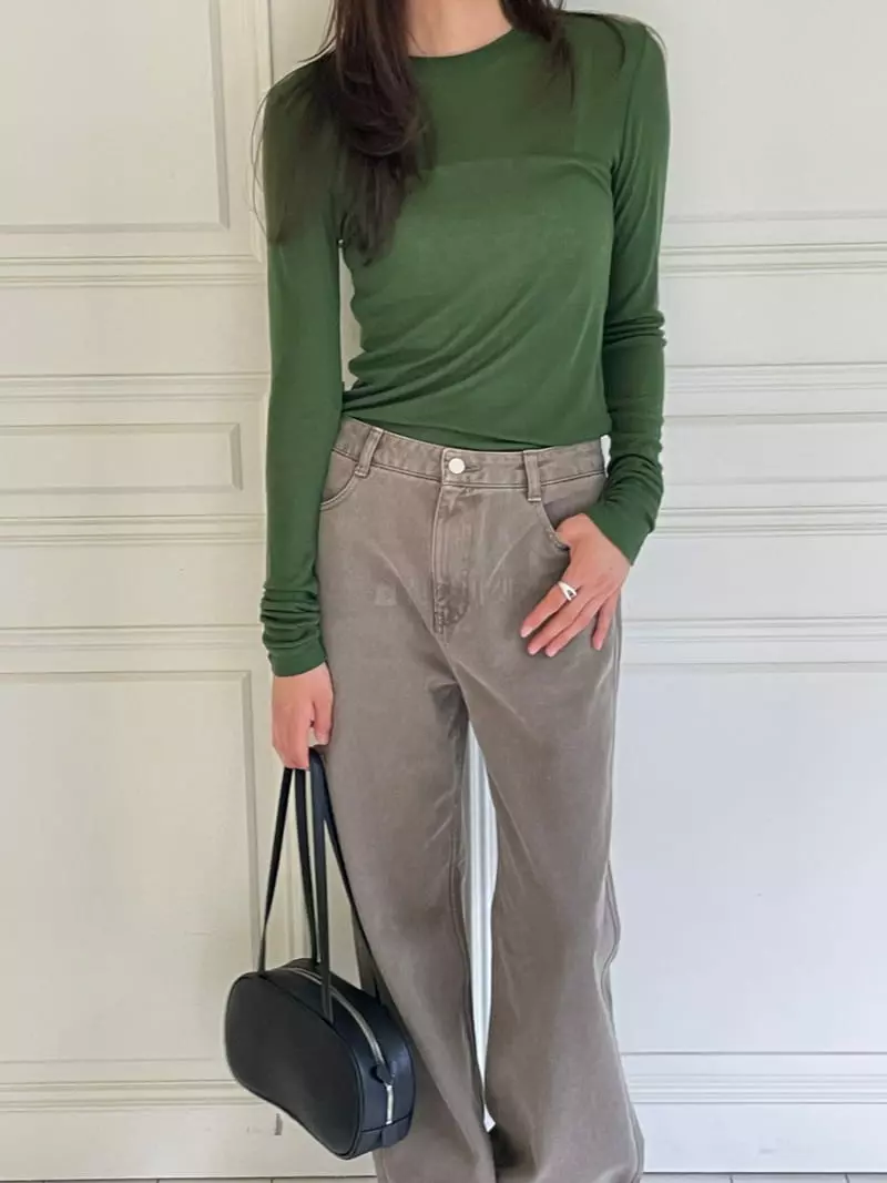 Talktalk - Korean Women Fashion - #shopsmall - Silk Long Sleeves Tee - 6